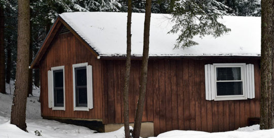 Birch Cabin in winter